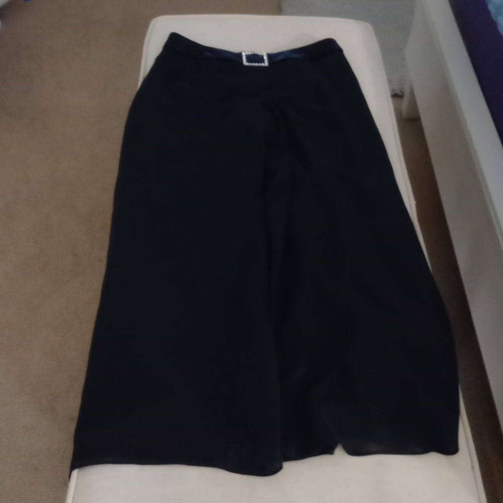 JS signature collection wide leg dress pants with slits and bling buckle  4